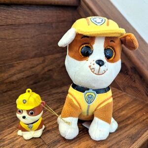 Paw Patrol Rubble Plush Dog From Ty and Rubble Dog Ornament